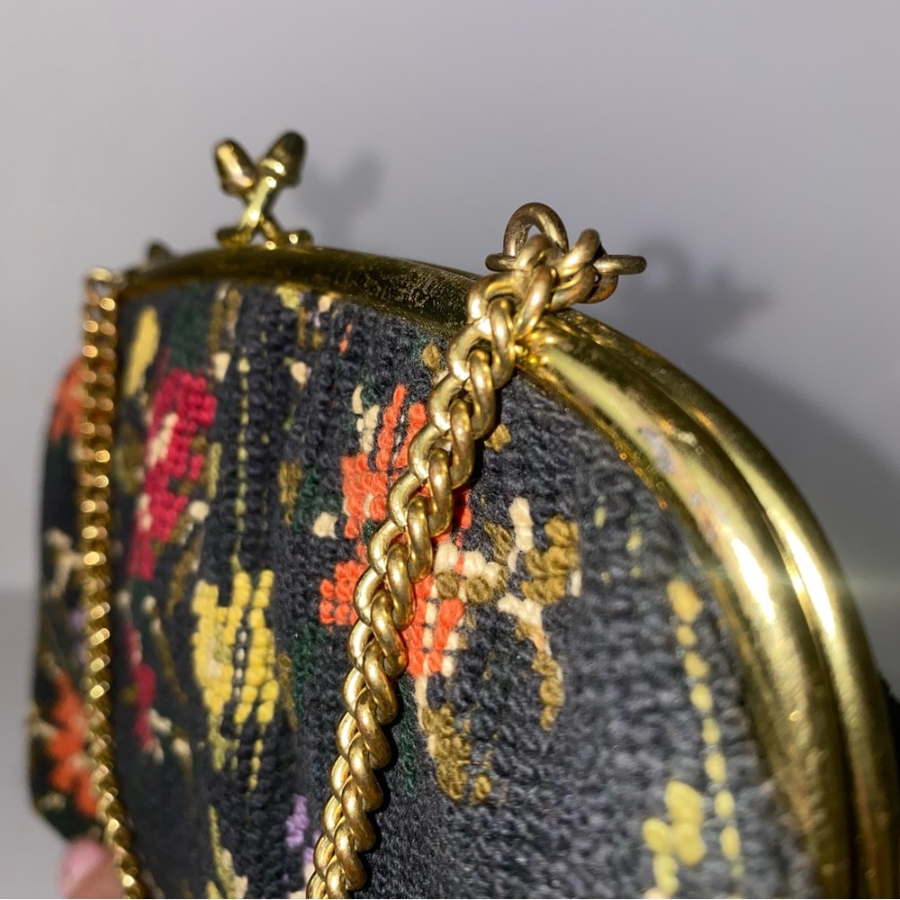 Vintage Carpet Tapestry Brocade Purse Clutch Handbag - Picture 6 of 10
